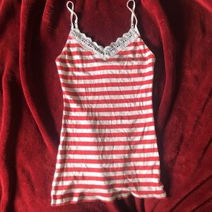 White and Red Stripped Camisole